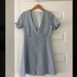 Privacy Please white & blue striped cotton dress